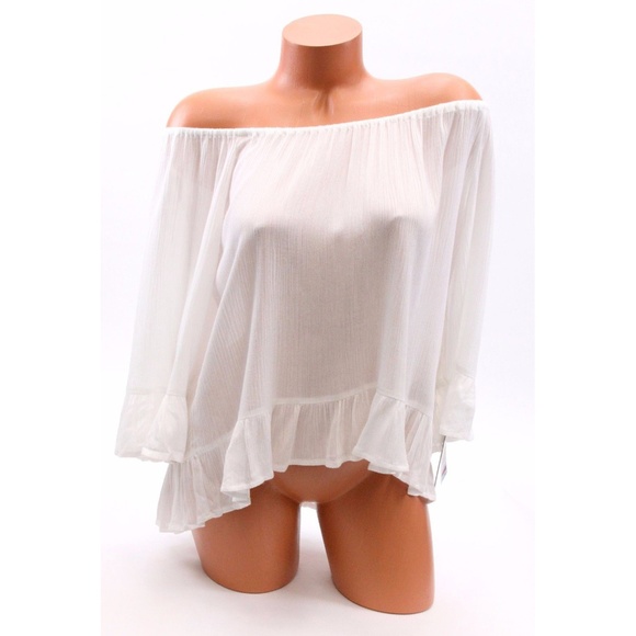 Sanctuary Peasant Top Off Shouler Ruffle Trim - Picture 1 of 3